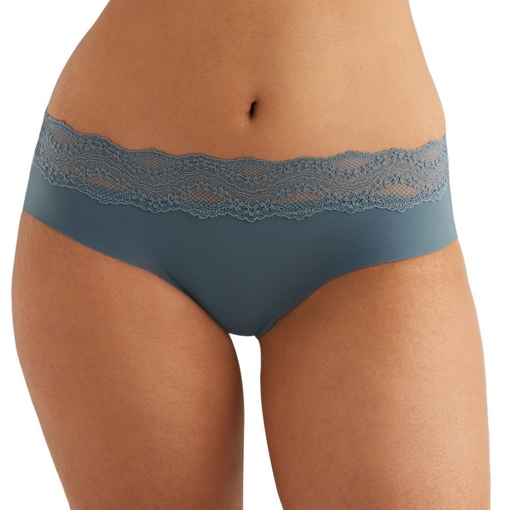 b.tempt'd by Wacoal Women Hipster Panties Medium Blue Lace Trim Underwear NWT